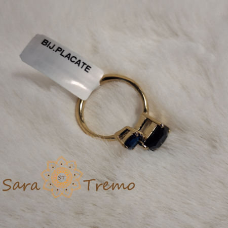 Inel placat cu aur, model geometric nou - marime 7 (diametru 1.7 cm) [6]