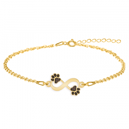 Niky - Bratara personalizata infinit si labute cu nume din argint 925 placat cu aur galben 24K [1]