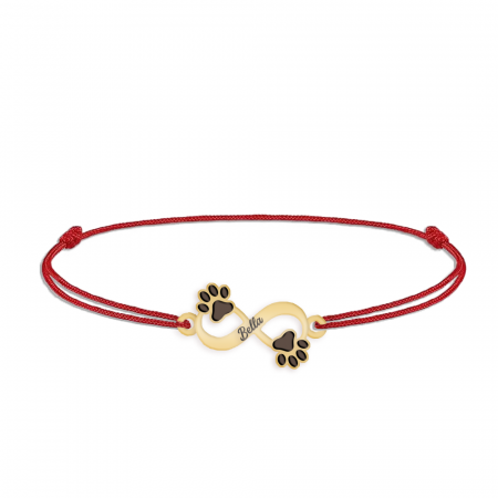 Bratari personalizate - Niky - Bratara personalizata snur infinit si labute cu nume din argint 925 placat cu aur galben 24K