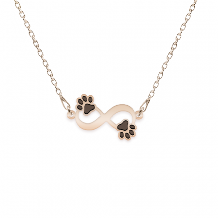 Niky - Colier personalizat infinit si labute cu nume din argint 925 placat cu aur roz [1]