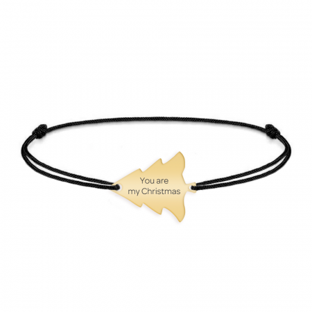 Noel - Bratara bradut argint 925 placat cu aur galben 24K personalizata cu mesaj - snur [1]