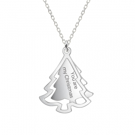 Lantisoare si coliere din argint - Noel - Colier bradut argint 925 personalizat cu mesaj