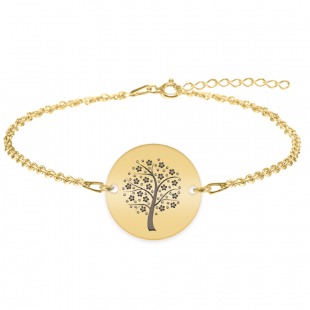 Nome - Bratara personalizata banut cu copac din argint 925 placat cu aur galben 24K [1]