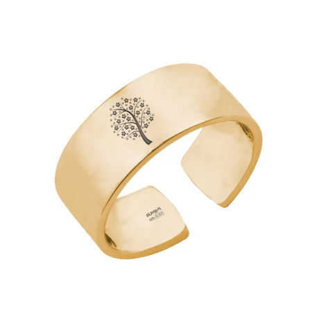 Bijuterii pentru barbati - Inel unisex tip banda reglabil - argint 925 placat cu aur 24K