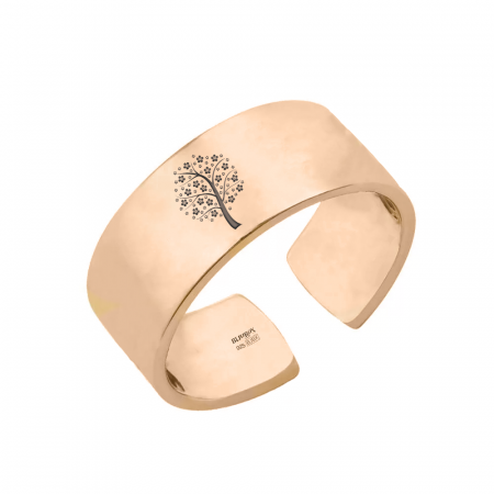 Bijuterii pentru barbati - Inel unisex tip banda reglabil - argint 925 placat cu aur roz