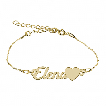 Bratari personalizate - Nomine - Bratara personalizata cu nume din argint 925 placat cu aur galben 24K