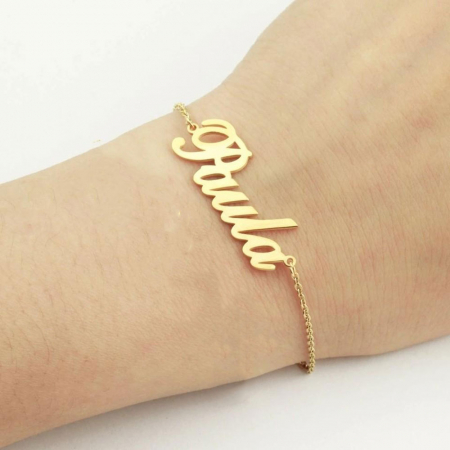 Nomine - Bratara personalizata cu nume din argint 925 placat cu aur galben 24K [3]