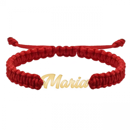 Bratari personalizate - Bratara personalizata snur impletit cu nume din argint 925 placat cu aur galben 24K