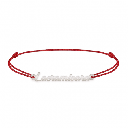 Bratari personalizate - Nomine - Bratara snur personalizata cu nume din argint 925