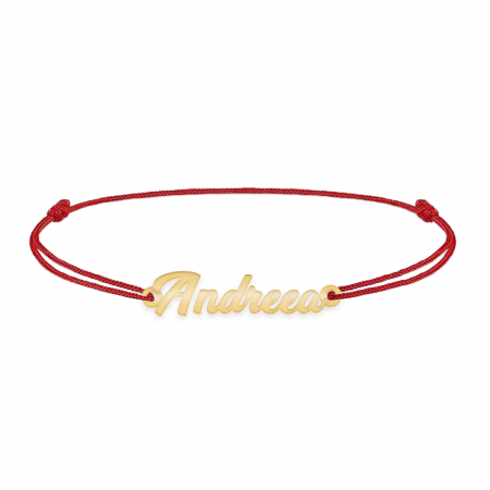 Bratari personalizate - Nomine - Bratara snur personalizata cu nume din argint 925 placat cu aur roz