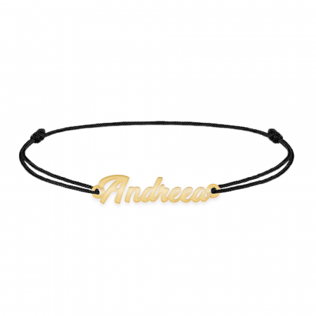 Nomine - Bratara snur personalizata cu nume din argint 925 placat cu aur roz [1]