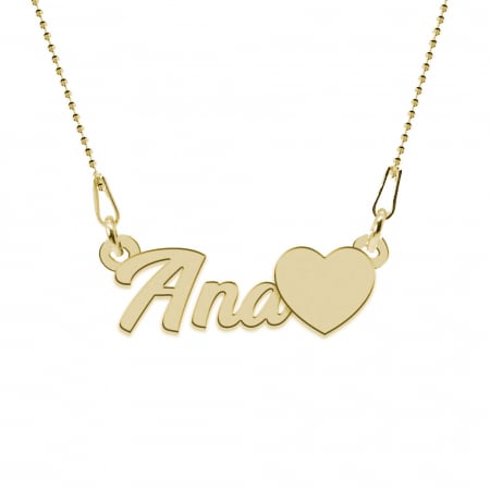 Nomine - Colier personalizat cu nume din argint 925 placat cu aur galben 24K - Lant bile [3]