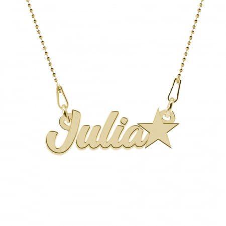 Nomine - Colier personalizat cu nume din argint 925 placat cu aur galben 24K - Lant bile [1]