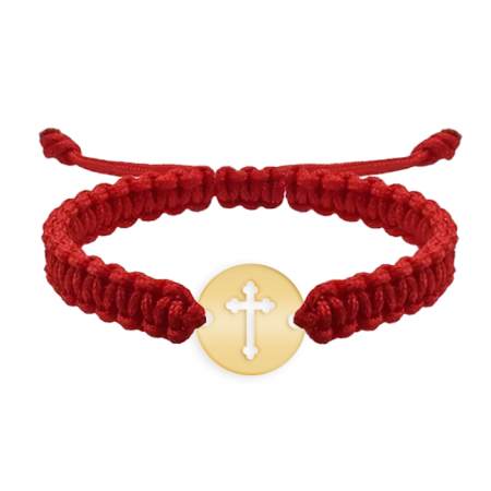 Cruciulite - Bratara banut si cruciulita din argint 925 placat cu aur galben 24K