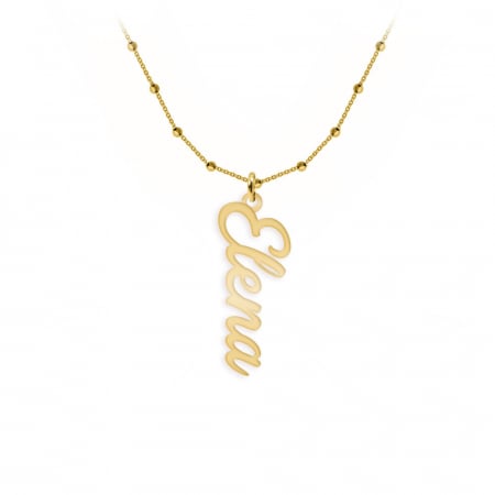 Olelo - Colier bile argint 925 placat cu aur galben 24K personalizat cu nume [2]