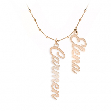 Olelo - Colier bile argint 925 placat cu aur roz personalizat cu nume [2]
