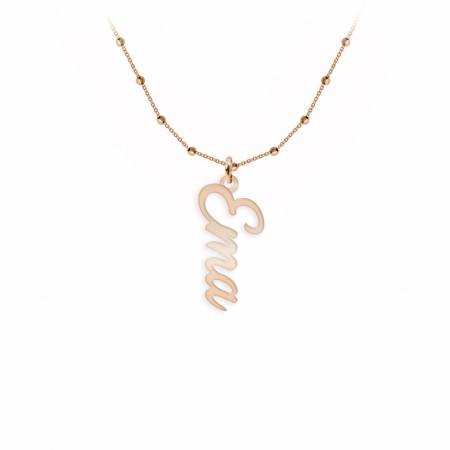 Olelo - Colier bile argint 925 placat cu aur roz personalizat cu nume [1]