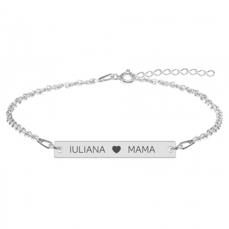 Bratari personalizate - Olivia - Bratara cu tablita personalizata din argint 925