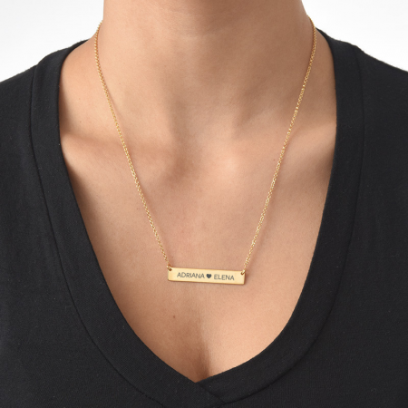 Olivia - Colier personalizat cu tablita din argint 925 placat cu aur 24K [1]