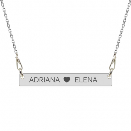 Lantisoare cu text personalizat din argint - Olivia - Colier personalizat cu tablita din argint 925