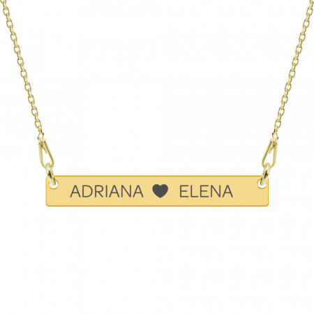 Bijuterii placate cu aur - Olivia - Colier personalizat cu tablita din argint 925 placat cu aur 24K