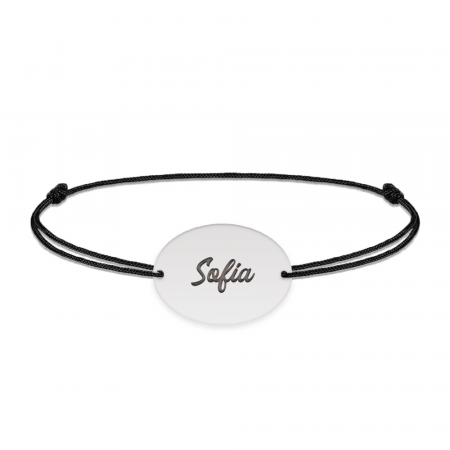 Bratari personalizate - Ovalia - Bratara personalizata snur cu nume din argint 925