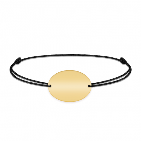 Ovalia - Bratara personalizata snur cu nume din argint 925 placat cu aur galben 24K [3]