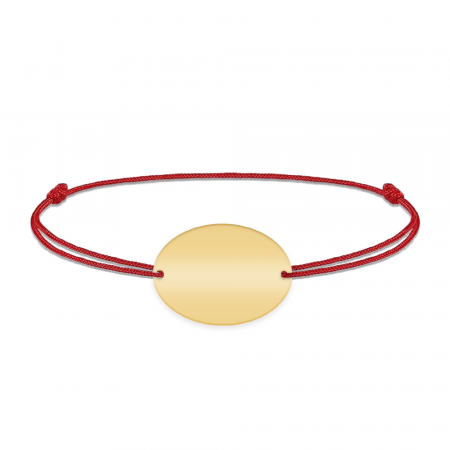 Ovalia - Bratara personalizata snur cu nume din argint 925 placat cu aur galben 24K [1]
