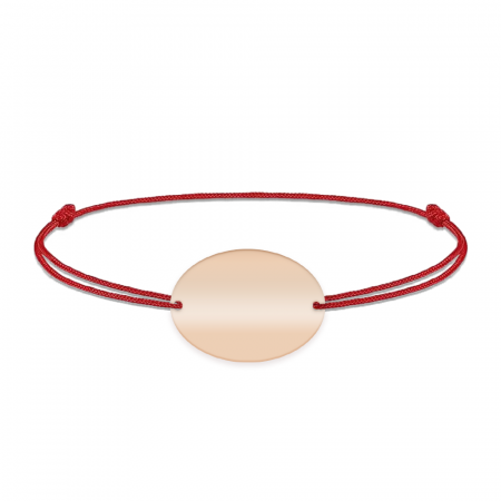 Ovalia - Bratara personalizata snur cu nume din argint 925 placat cu aur roz [1]