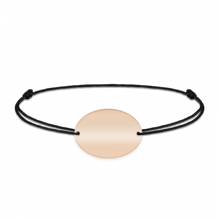 Ovalia - Bratara personalizata snur cu nume din argint 925 placat cu aur roz [3]