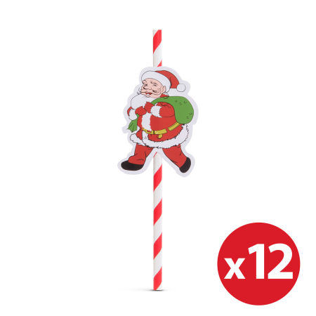 Casa si Gradina - Paie de hartie - Craciun - 197 x 6 mm - 12 bucati / pachet