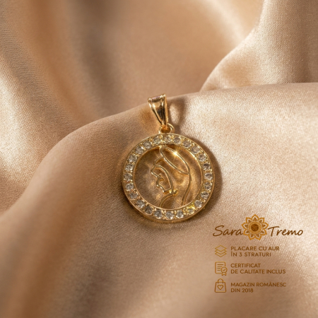 Cruciulite - Pandantiv Madonna Grazia, Fecioara Maria, aur 18K | SaraTremo