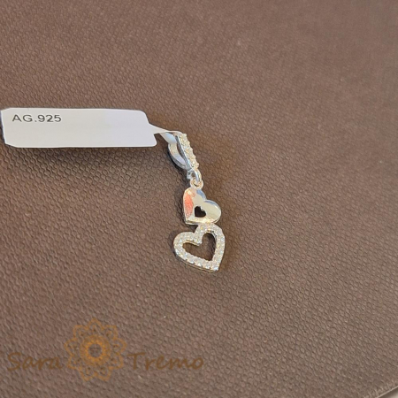 Pandantiv din argint Corazon - Bijuterie cu inimioară plină și decupată [0]