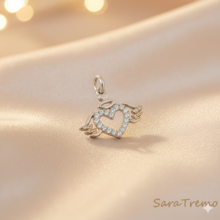 Bijuterii din argint - Pandantiv din argint rodiat Cupidon