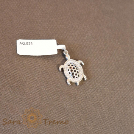 Black Friday - Pandantiv din argint Turtle - Bijuterie cu cristale zirconia fatetate