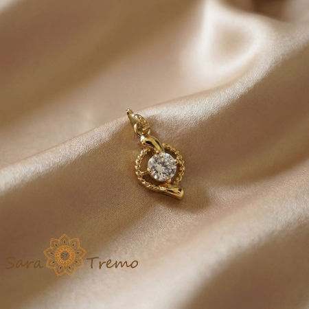 Pandantive - Pandantiv Cercul Increderii – Pandantiv placat cu aur 14K cu zirconia alba