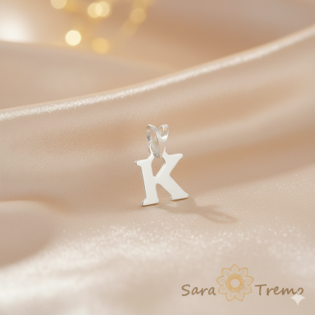 Bijuterii pentru copii - Pandantiv litera K din argint SaraTremo