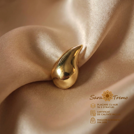 Pandantive - Pandantiv Aurea Drop, picătură placată cu aur 18K | SaraTremo