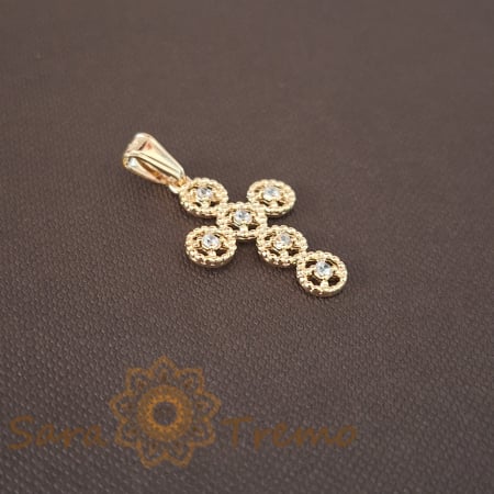 Pandantive - Cruce feminină și delicată, 2.5 cm – Model deosebit cu cristale zirconia