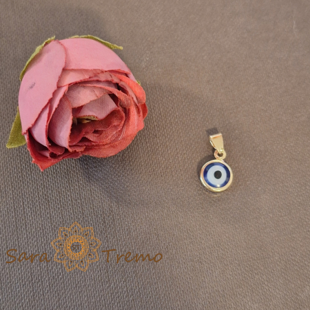 Pandantiv placat cu aur, simbol ochi protector – design mediteranean, 1 cm [2]