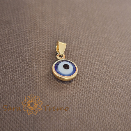 Pandantiv placat cu aur, simbol ochi protector – design mediteranean, 1 cm [1]