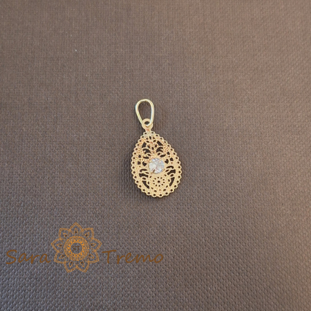 Pandantiv placat cu aur pentru femei – model abstract decupat, tip dantelă [0]