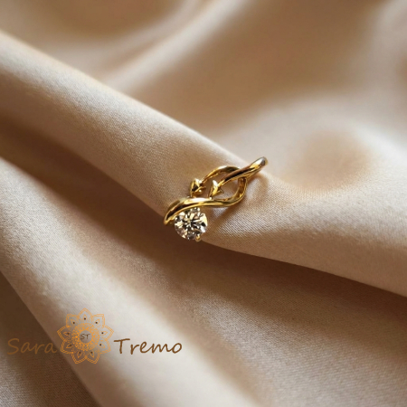 Pandantive - Pandantiv Legatura Eterna – Pandantiv placat cu aur 14K cu zirconia alba