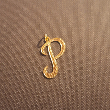 Bijuterii placate cu aur - Pandantiv stilizat placat cu aur litera P by SaraTremo