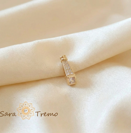 Pandantive - Pandantiv Semnatura Luminii – Pandantiv placat 14K cu zirconia, 1.5 cm