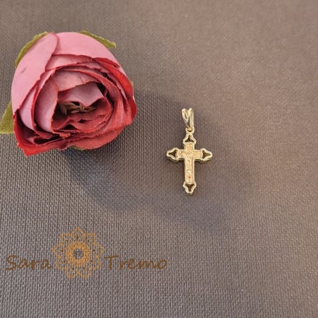 Cruciuliță unisex placată cu aur – 2 cm, cu detalii fine și finisaj elegant [2]