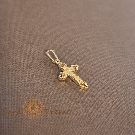 Cruciuliță unisex placată cu aur – 2 cm, cu detalii fine și finisaj elegant [1]