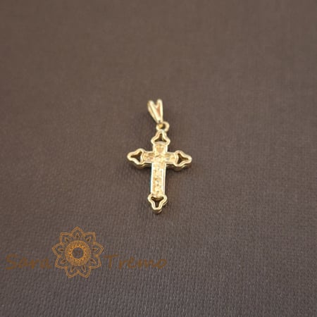Pandantive - Cruciuliță unisex placată cu aur – 2 cm, cu detalii fine și finisaj elegant