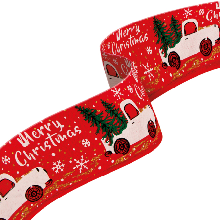 Casa si Gradina - Panglică de Crăciun - roșie - 60 x 6,3 cm