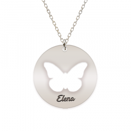 Papilio - Colier personalizat cu fluturas decupat din argint 925 - Banut [1]